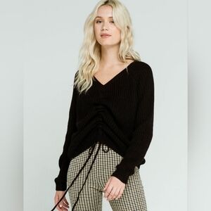 Love Tree Black Cinch Sweater